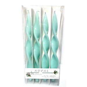 Adpal Handmade Twisted Taper Candles 4pc Set Poland Elegant Home Decor NEW